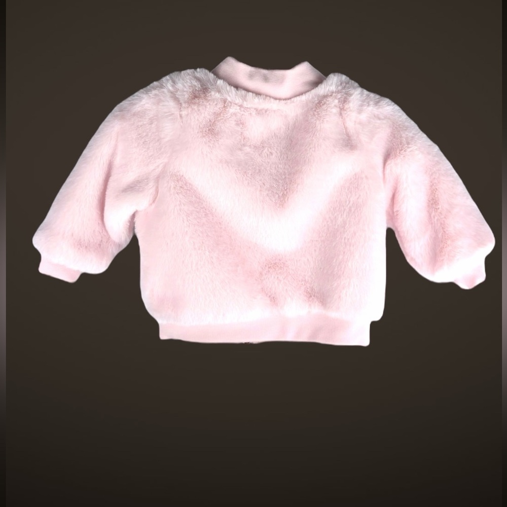 Cat & Jack Baby Pink Faux Fur Zip Jacket – Size 6–9 Months – Excellent - Picture 6 of 11